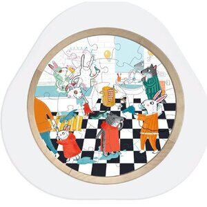 MUtable Happy Bathroom Round Wooden 28 Piece Puzzle Age 3-8 Years